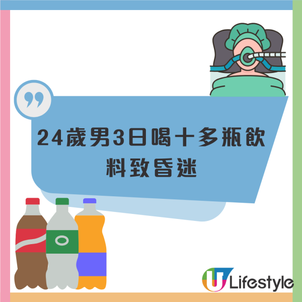24歲男3日喪飲十多瓶飲料 1原因意外昏迷！同事報警醫護破門搶救