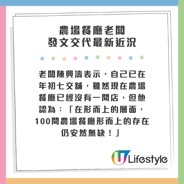 農場餐廳終於執笠？老闆疑似轉行耕田種菜 發長文交代已交舖：形而上仍安然無缺！