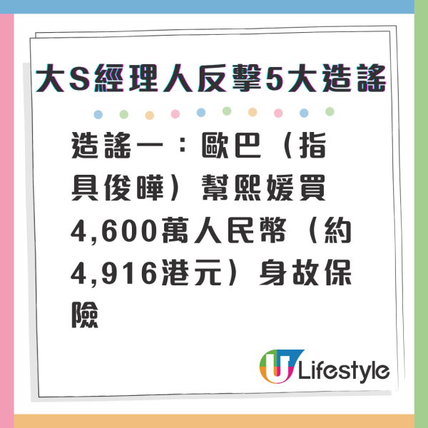 大S離世 | 大S經理人開火反擊5大謠言 揭前夫汪小菲淋雨真相怒轟人性醜陋