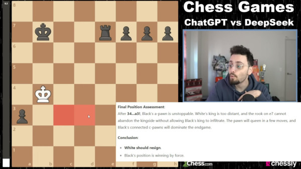 DeepSeek國際象棋對陣ChatGPT 竟靠「出口術」制勝 說服對手投降？