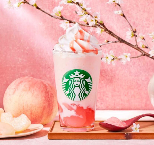 日本Starbucks櫻花季限定逾30款新品2025 白桃櫻花蕨餅星冰樂/夢幻花瓣隨行杯 