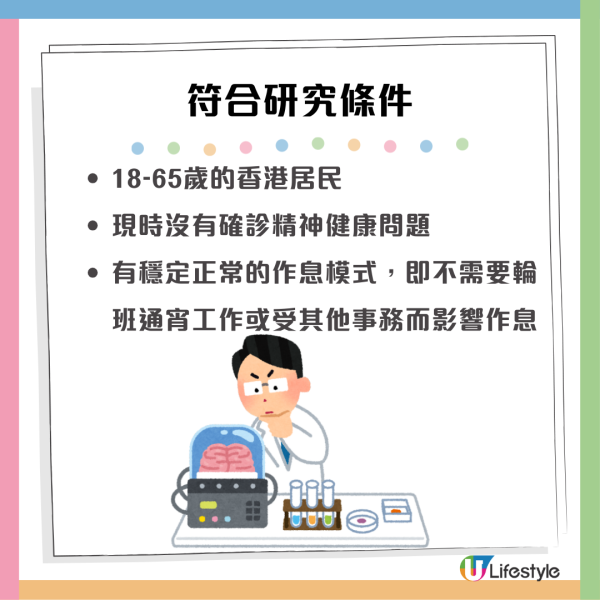 中大招募參加者進行作息及情緒研究！完成研究有可獲現金港幣$600作為答謝金（附有連結）