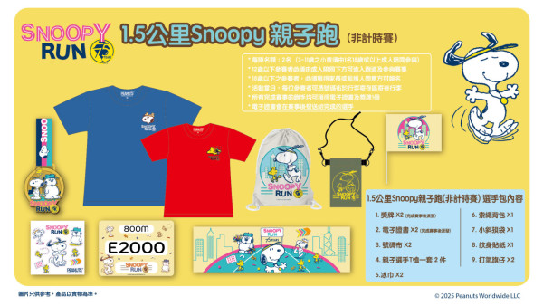 Snoopy 75周年跑步嘉年華！6款賽制+50款全新Snoopy角色精品