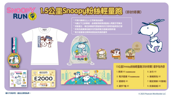 Snoopy 75周年跑步嘉年華！6款賽制+50款全新Snoopy角色精品