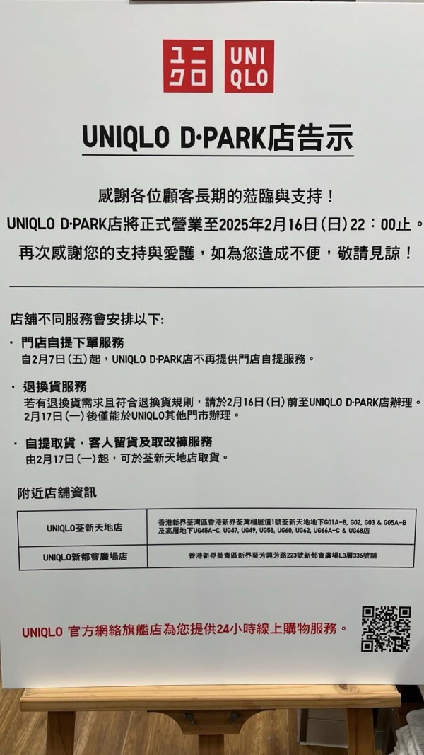 UNIQLO荃灣店結業！開業逾2年網民猜測1原因「咁快執」嘆可惜