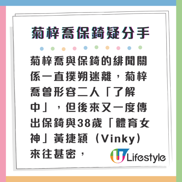 菊梓喬保錡疑分手戀情不足一年玩完？女方一舉動證明二人關係生變