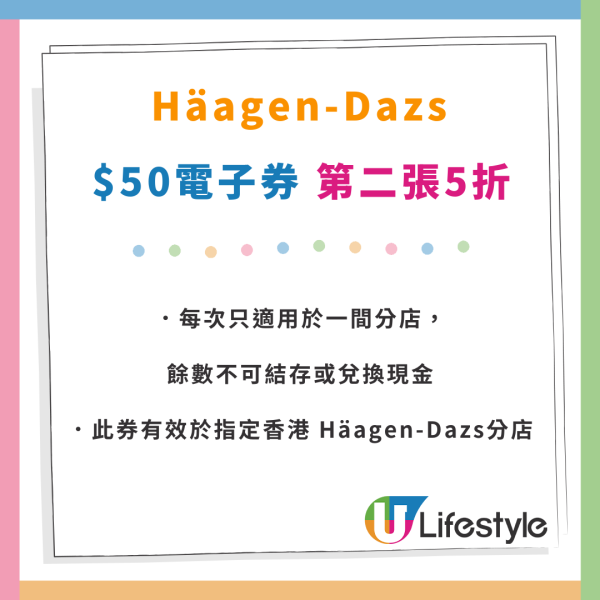 Häagen-Dazs雪糕鮮果窩夫筒買1送1！買禮券第二張半價 $75當$100使！