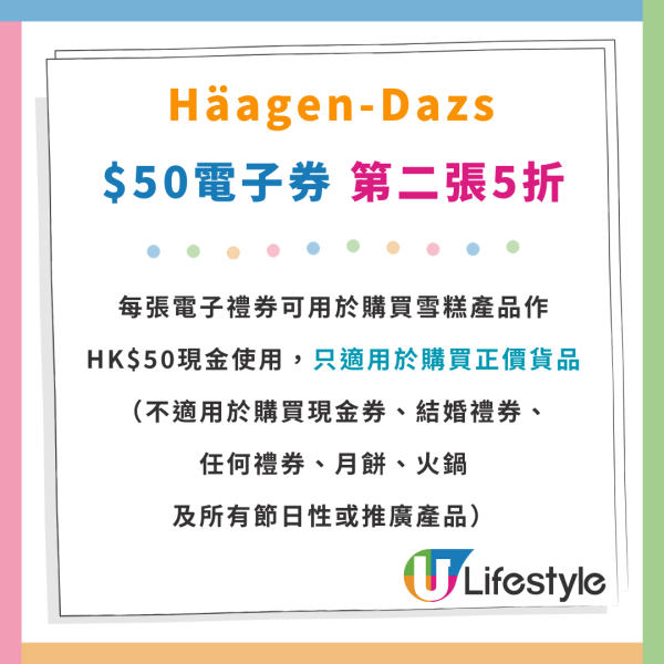 Häagen-Dazs雪糕鮮果窩夫筒買1送1！買禮券第二張半價 $75當$100使！