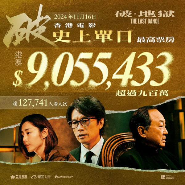 電影《破·地獄》港澳票房衝破1億6000萬（圖片來源：Facebook@TheLastDanceMovieHK）