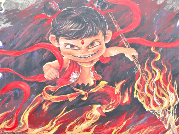 內地多處湧現哪吒2塗鴉牆 深圳一塗鴉牆現人山人海！ 