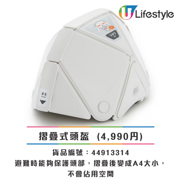 必備防災物品 摺疊式頭盔