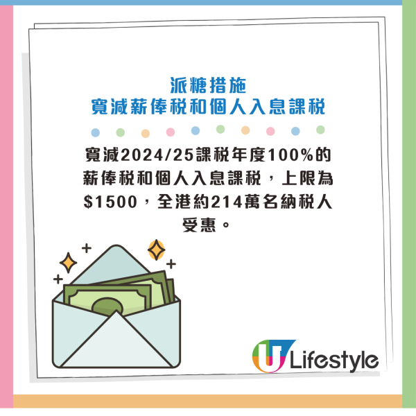 財政預算案2025｜15大派糖及支援措施一覽！調整公共交通費用補貼門檻！推強積金全自由行／薪俸稅寬減！