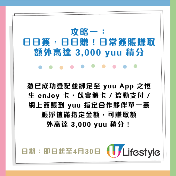 yuu積分攻略｜恒生enJoy卡簽賬3大優惠！迎新送高達$1400回贈 + 餐飲消費額外賺20,000分