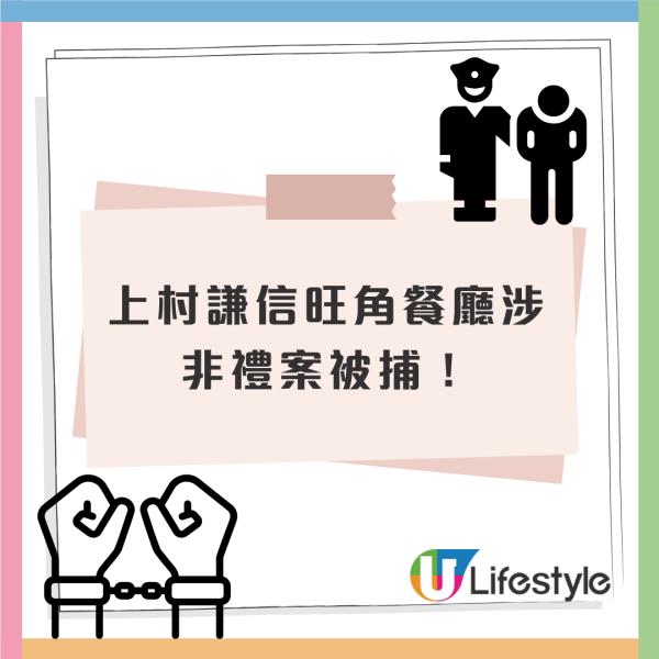 日本男星上村謙信旺角餐廳涉非禮案被捕！疑於慶功宴性騷擾女翻譯/即日已被解約