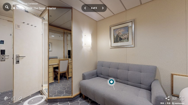 整艘郵輪上面積最小的房型。（圖片來源︰皇家加勒比遊輪官網）