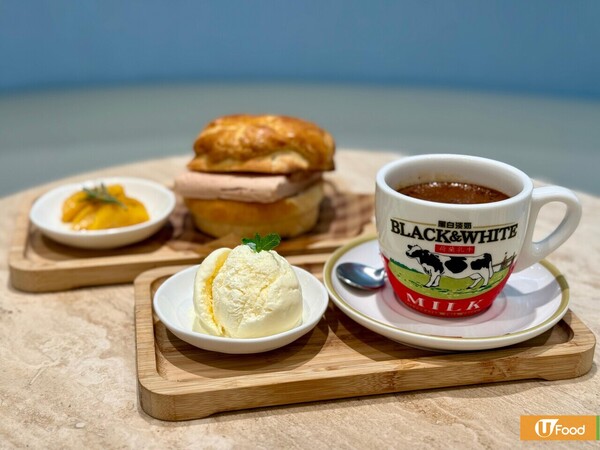 全日免收加一！灣仔清新打卡淺藍白咖啡店  鵝肝菠蘿包／奶茶焦糖燉蛋／明太子蟹肉意粉