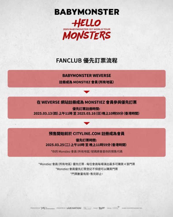 BABYMONSTER香港演唱會2025︱韓國實力五代女團首度襲港！世界巡迴香港站 票價／開售日期／座位表（不斷更新）