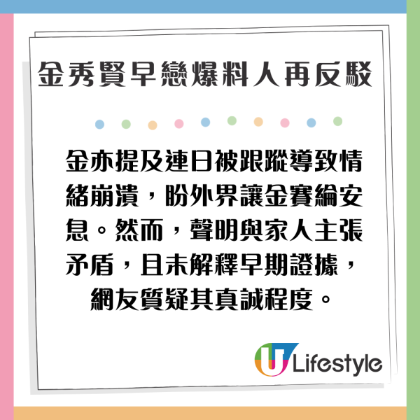 金秀賢終發聲明認曾與金賽綸交往 千字文列三大證據逐點反擊