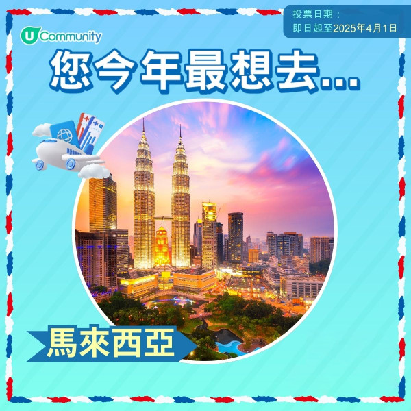 【即投票送上網卡】 2025您最想飛去咩地方？ 