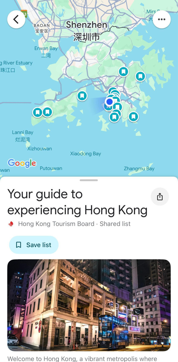 Google地圖20週年! 香港10大打卡熱點 餐廳/景點/博物館/行山徑 推全新清單功能