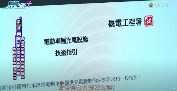 元朗村屋住戶橫跨整個空地駁電線，只為幫電動車充電，影片截圖，來源︰《東張西望》。