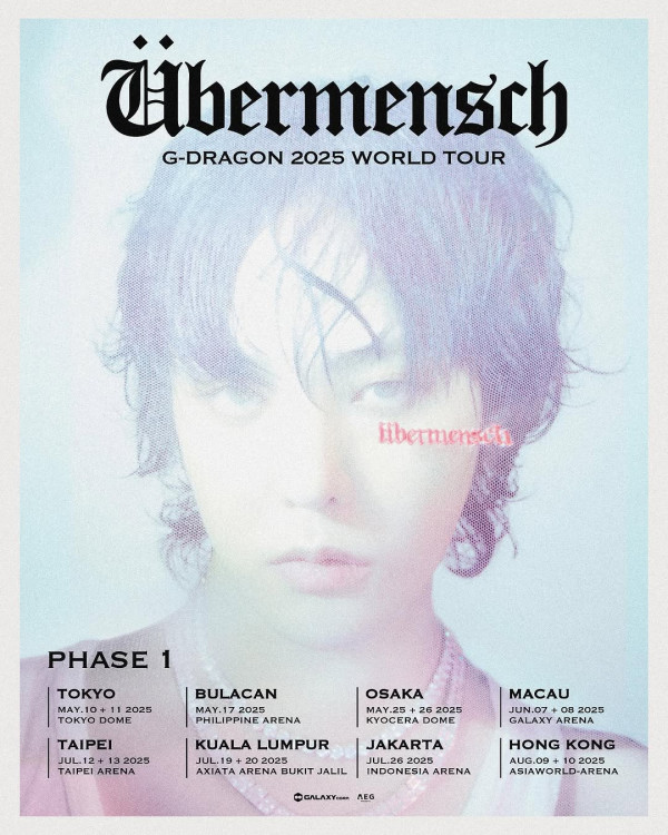 G-Dragon演唱會2025亞巡｜5月起登陸日本/澳門/馬來西亞/台北！香港八月連開2場 附演出地點/日期 