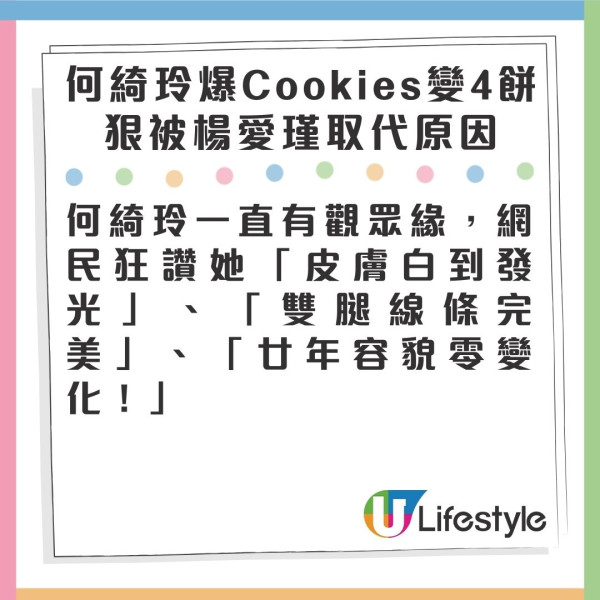 Cookies合體｜餅碎Elaine何綺玲被爆原本留得低做4餅 因一致命傷慘遭飛起被「呢位」取代？