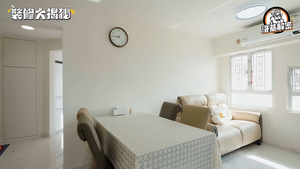 居屋裝修｜觀塘440呎居屋裝修大改造！純白極簡風 鋪大理石紋地磚/大面積留白光猛寬敞！