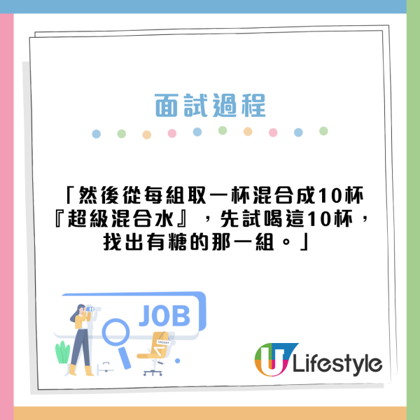 面試問題：600杯水僅1杯放了糖你會如何快速找到它？網民創意解答