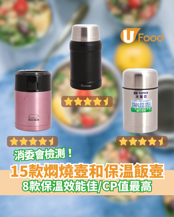 【消委會報告】消委會測試15款食物保溫飯盒  燜燒壺保溫效能更勝保溫飯壺！