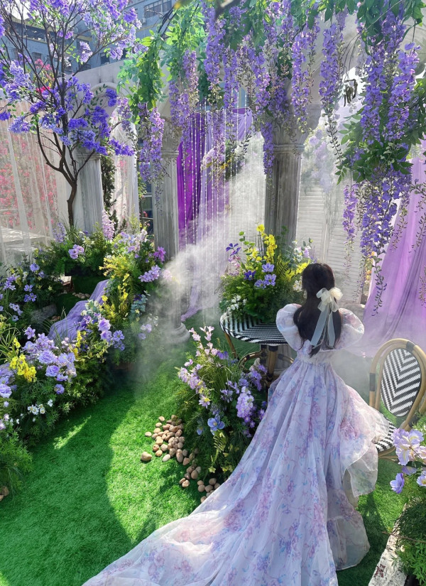 深圳沉浸式Cafe有如秘密花園!繡球花海+瀑布石牆+租借仙女裙打卡一流