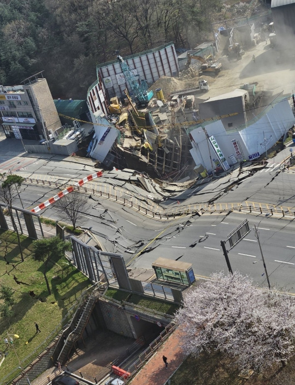 南韓地鐵新安山線隧道工地崩塌 一名工人仍然被困一人失蹤 