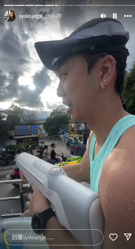 伍富橋與富妻泰國過潑水節!濕身誘惑大曬久違朱古力腹肌