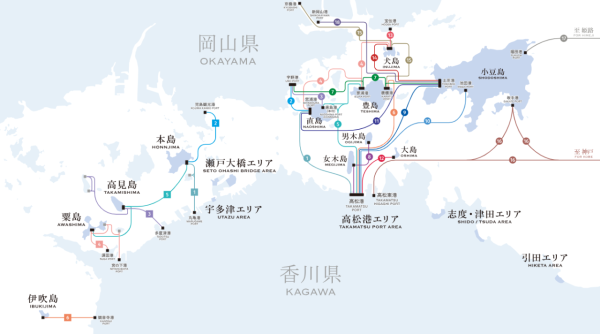 2025瀨戶內國際藝術祭交通(圖片來源:瀨戶內國際藝術祭官網) 2025瀨戶內國際藝術祭交通(圖片來源:瀨戶內國際藝術祭官網)