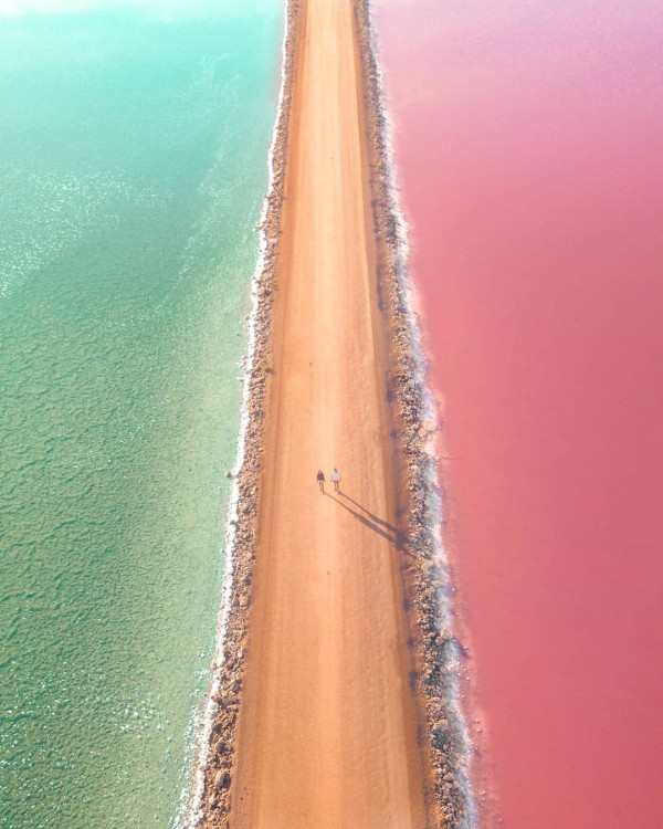人生必去！澳洲唯美雙色湖 粉紅藍綠配色超夢幻 湖水因應季節變色 
