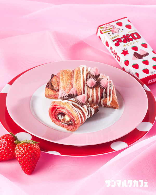 日本Cafe聯乘明治朱古力 士多啤梨冰沙/新地/牛角包