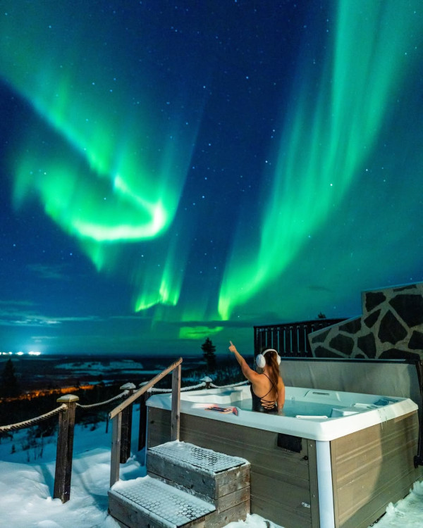 芬蘭浪漫玻璃圓頂冰屋 零死角欣賞唯美極光/雪景 