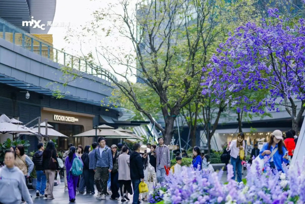 深圳萬象前海推「花庭之敘」 藍花楹仿真花/浪漫純白小屋/噴水池 打卡必去！ 