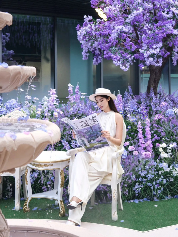 深圳萬象前海推「花庭之敘」 藍花楹仿真花/浪漫純白小屋/噴水池 打卡必去！ 