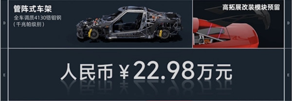 22.9萬人民幣買國產小跑車SC01  零至一百加速僅需2.9秒 內媒：法拉利平替