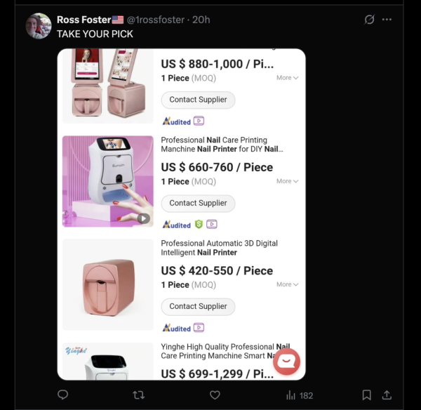 國產美甲打印機震撼網友！X上瘋傳五秒速印鳳凰