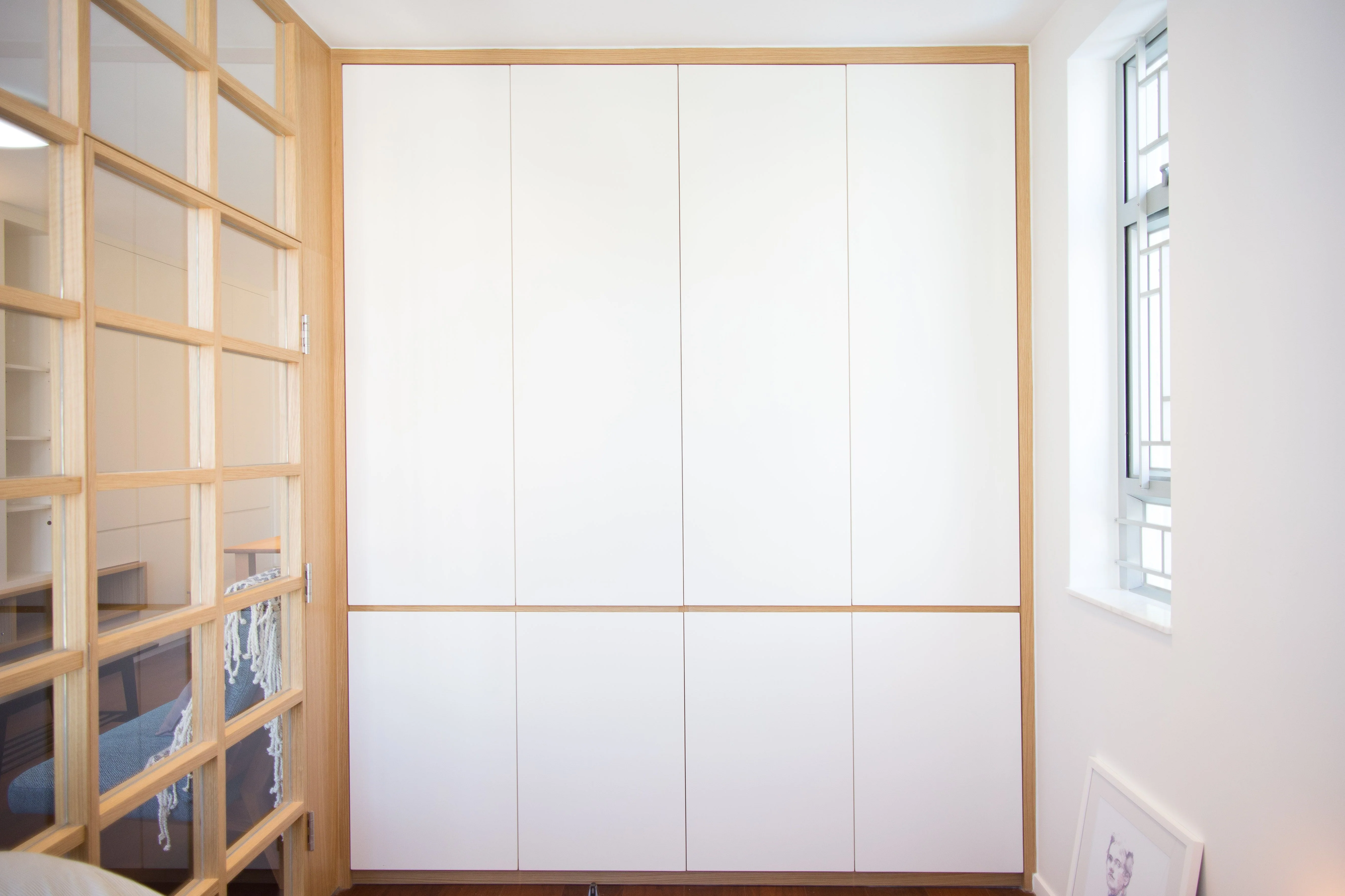 居屋裝修｜新蒲崗390呎居屋變身日式家居 仿日式屏風特色牆 原木風簡約明亮
