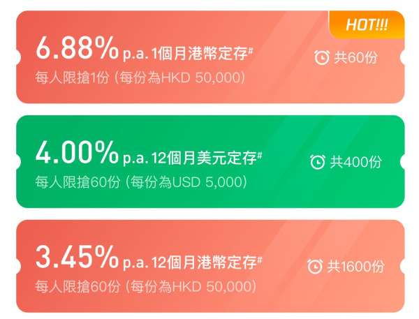 港元定存2025｜數字銀行港元定存高達10.88厘！新用戶短存極速賺$453利息！現有用戶都有6.88厘！