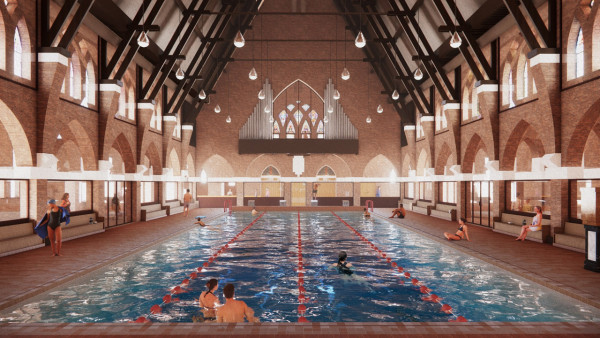 荷蘭百年教堂創意改造成公共泳池！另設圖書館/餐廳  重塑荒廢建築社區價值 