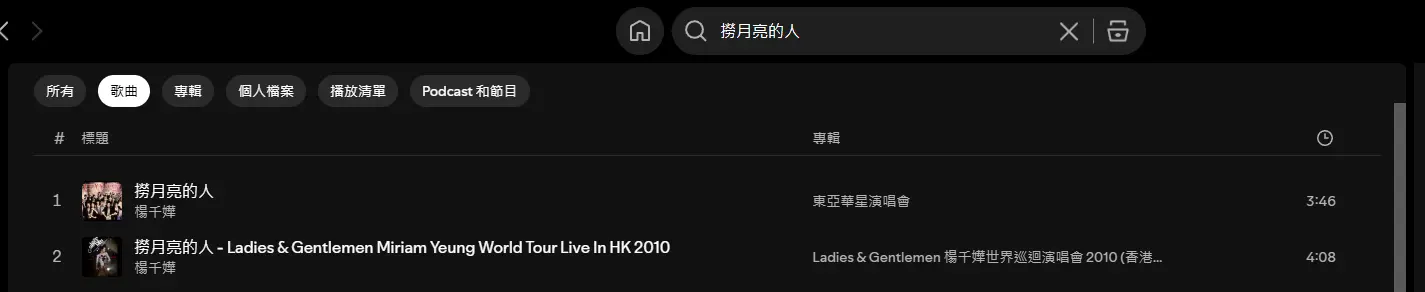 有網友發現就連衛蘭和楊千嬅在A Music的舊歌，同樣在Spotify平台上消失不見。