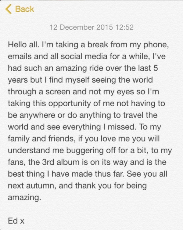 Ed Sheeran推出新歌《Old Phone》打開塵封10年舊手機成靈感 