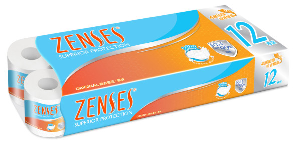 ZENSES 4 層純白壓花卷紙 12 卷裝，優惠價 $59/2 條，平均每條$29.5。（原價$43）