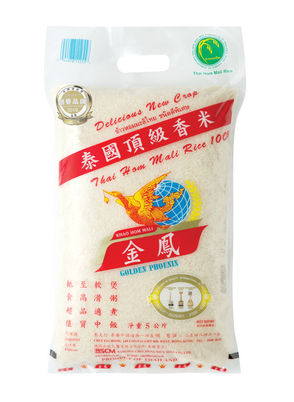 金鳳泰國頂級茉莉香米 5 公斤，優惠價 $82/包。（原價︰$109/包）