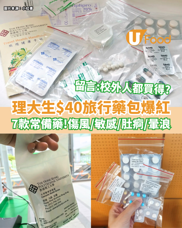 理工大學$40旅行藥包爆紅！7款常備藥 醫傷風／敏感／肚痾／暈浪