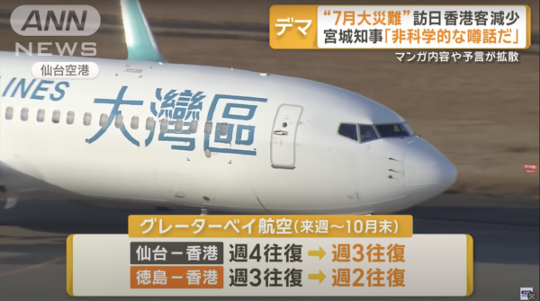 地震預言衝擊港人赴日旅遊意願 航班縮減引發港日網民罵戰:那就別來!